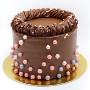 QUEQUE DE GANACHE DE CHOCOLATE Y FRUTOS ROJOS 10 porciones