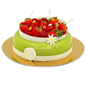 ENTREMET PISTACHO Y FRUTOS ROJOS 10 - 12 PORCIONES